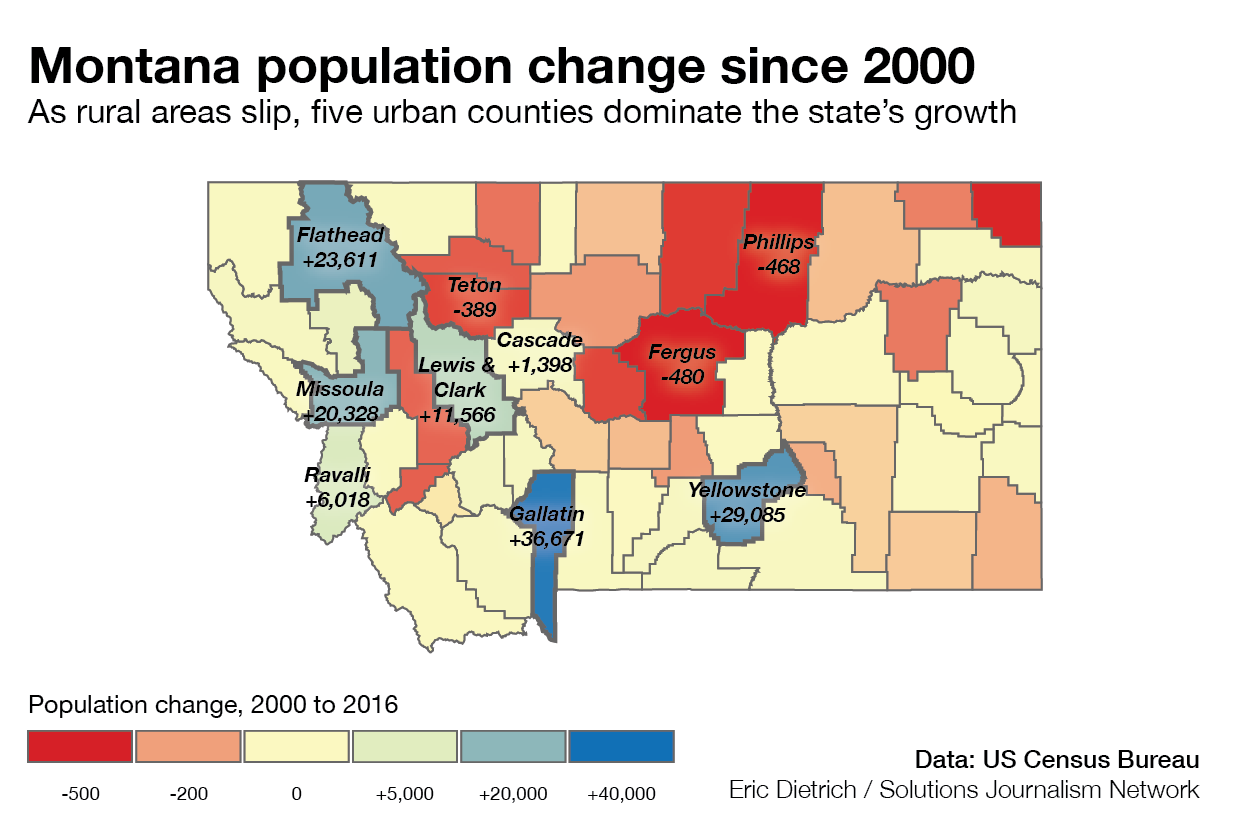 Montana population change since 2000